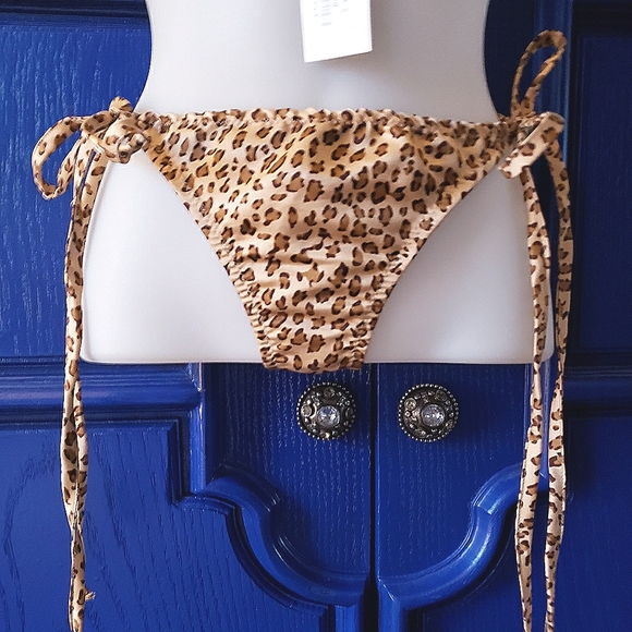 Leopard 3pc Steel Boned Underbust Corset Bikini Set Y2K Waist Trainer Corset - Picture 12 of 16